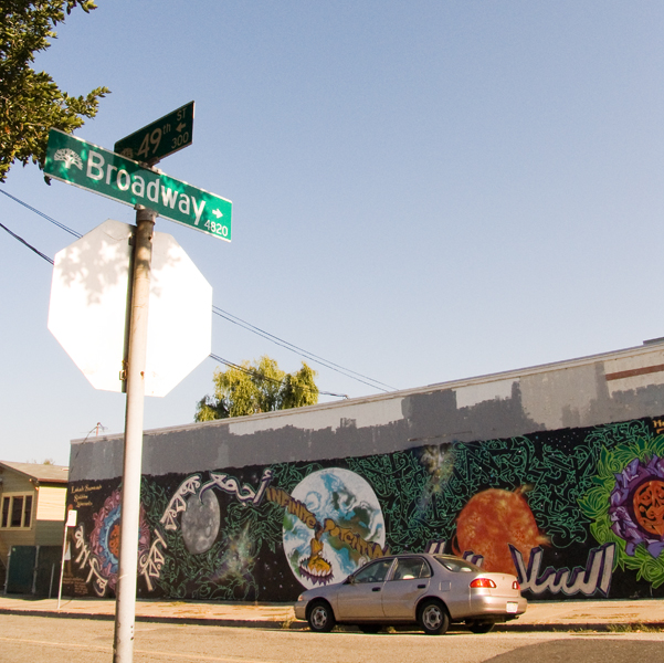 Oakland Mural at Broadway and 49th Oakland Mural at Broadway and 49th