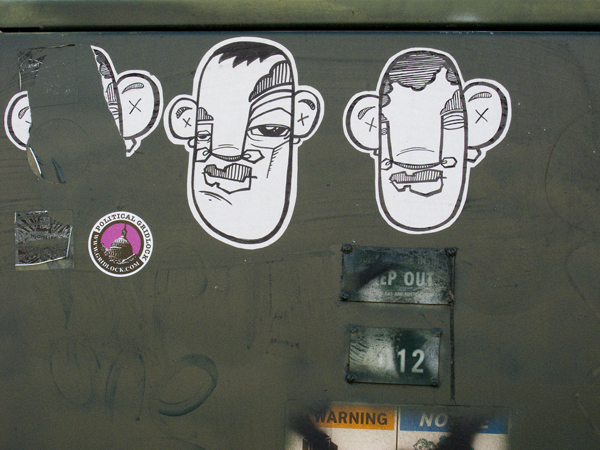 Dead Eyes Stickers, Crude stickers, West Oakland Sticker art, west oakland graffiti