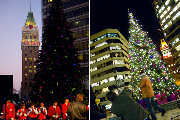 tree lighting ceremony, oakland city center, city center tree lighting