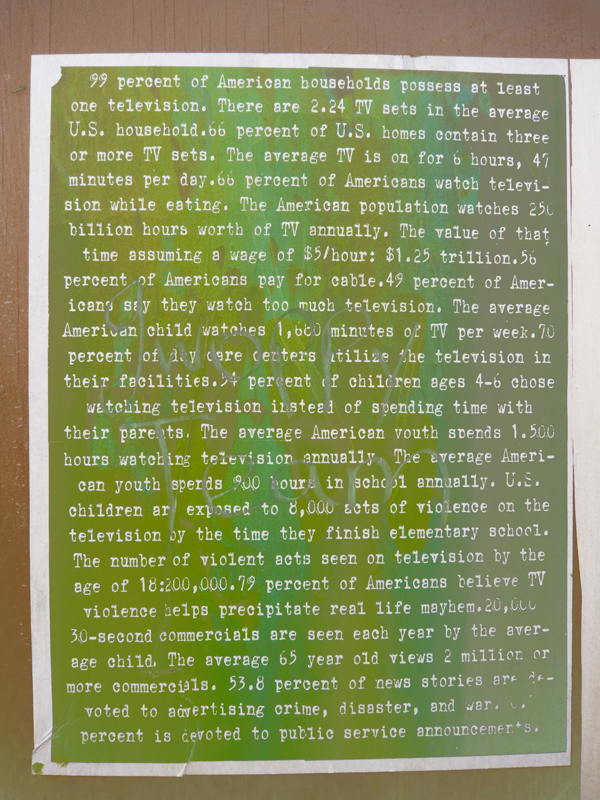 television statistics, kill your television, television violence