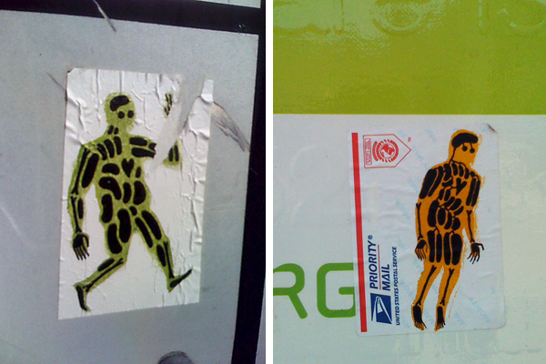 organ guy stickers, xray man stickers, x-ray man stickers, oakland sticker art