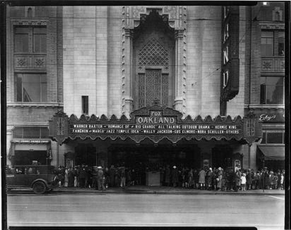 Fox Theater Oakland, Original Marquee fox theater oakland, historical photo fox theater