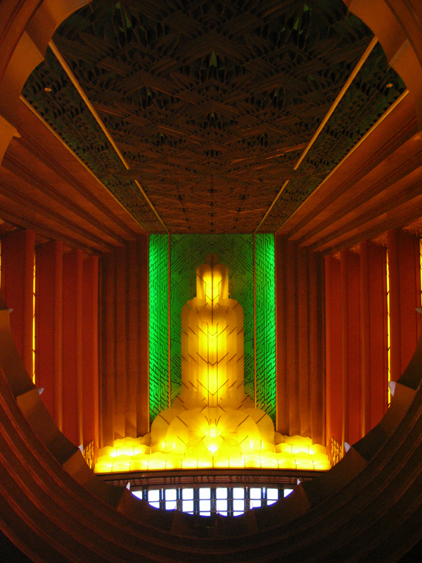 paramount theatre lobby, paramount fountain of light