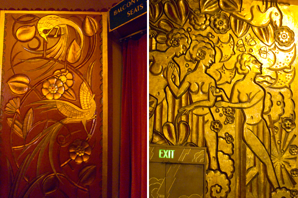 art deco cast plaster, paramount theatre interior