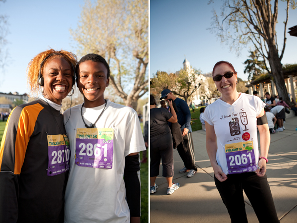 twilight 5k, lake merritt, oakland running festival, mother & son running together