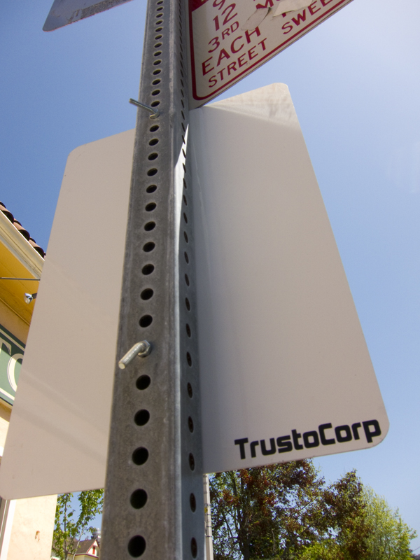 trustocorp sign, trustocorp berkeley, real men use fists