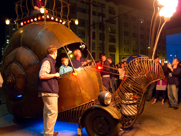 art car, burning man car, snail car