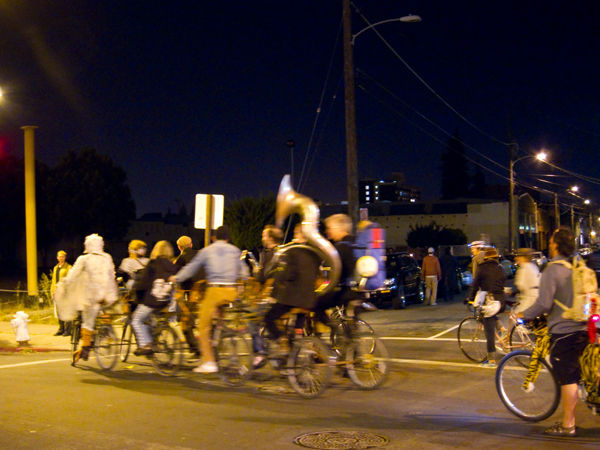 bike parade first friday, marching band on bikes