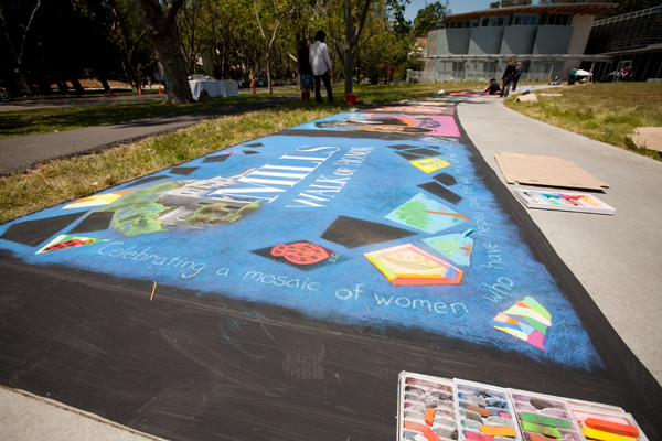 Mills College Walk of Honor mills college, walk of honor, sidewalk mural honoring women