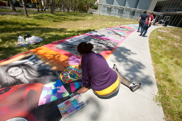 Mills College Walk of Honor mills college art installation for commencement