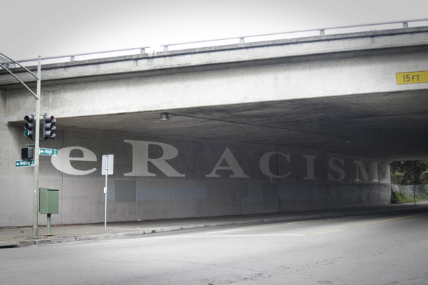 fruitvale avenue, word murals oakland, fruitvale eracism mural