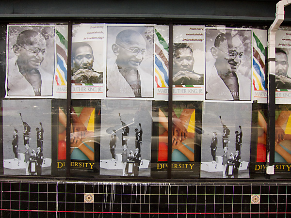 Mural of Diversity Posters california hotel, san pablo ave, diversity posters