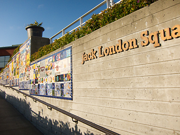 tiled peace wall oakland, hand painted tiles
