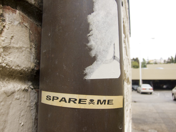 label maker graffiti, east bay sticker art, lakeshore stickers, skull crossbones