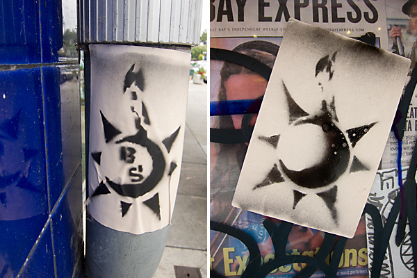 stenciled wheatpastes, east bay graffiti, oakland wheatpaste art