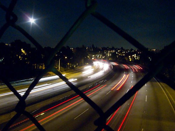 Full Moon Over 580 View over 580, 580 freeway, walkway over 580, full moon