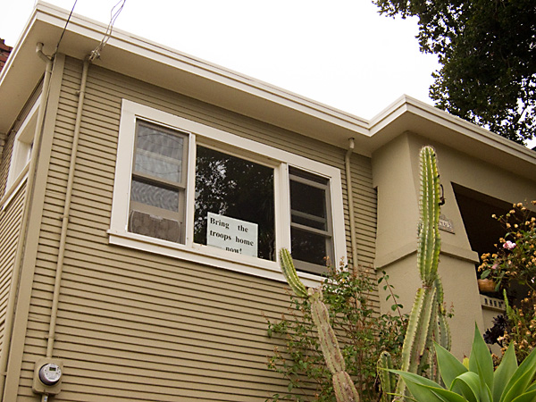 support the troops, political signs, dimond district oakland
