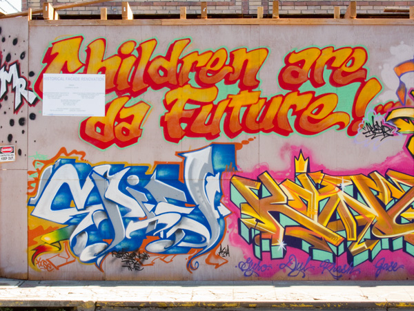 mural on MLK and 57th, construction wall mural, temporary mural MLK