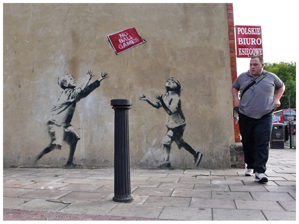 No Ball Games by Banksy banksy stencils, banksy graffiti, banksy street art