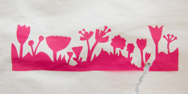 Stenciled Flowers how to make a stencil, stencil test print