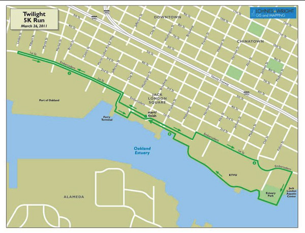 oakand running festival, 2011 5k route