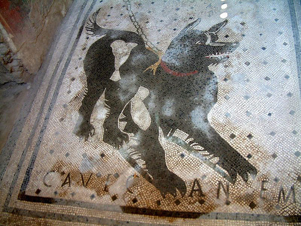 beware of the dog mosaic, ancient roman mosaics
