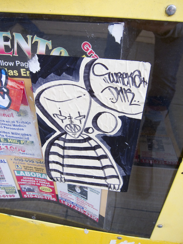 Eureka Dhis oakland sticker art, graffiti stickers east bay, street art stickers