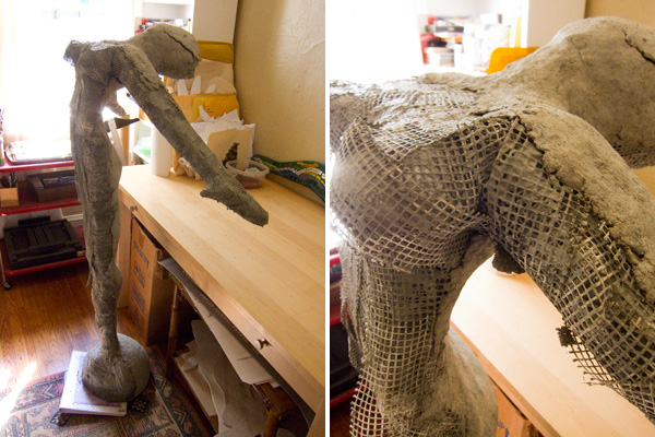 mosaic sculpture, concrete form for mosaic