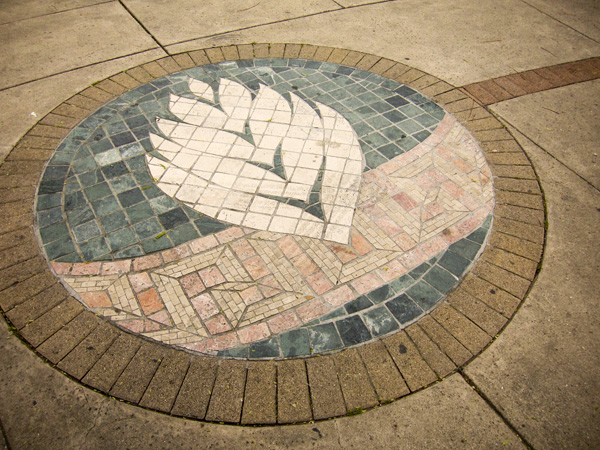 large scale stone mosaics, fruitvale village