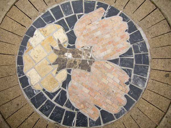 tree in hands mosaic