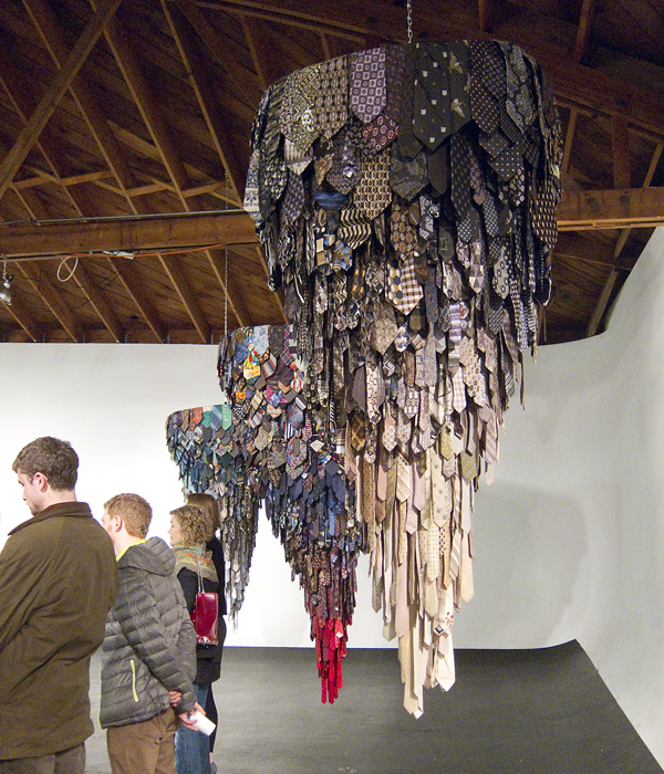 passage by night, silk tie sculpture