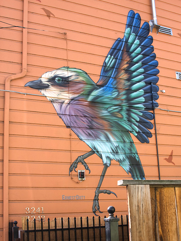 bird mural, ernest doty, bird graffiti