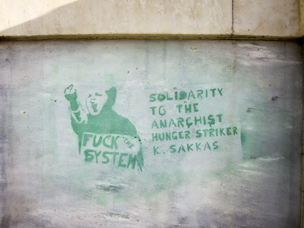 greek graffiti, athens stencil graffiti, fuck the system stencil, fuck the system