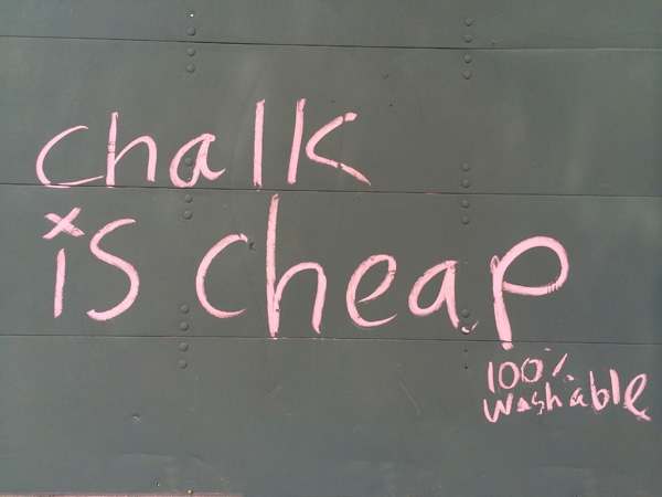 washable graffiti, temporary graffiti, chalk graffiti